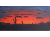 silhouette cactus at dusk